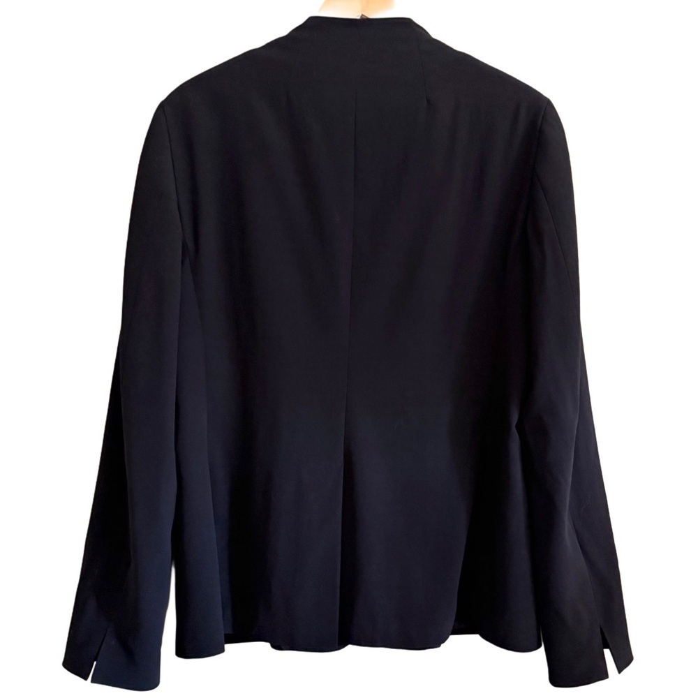 MaxMara Black Minimal Collarless Wool Blazer - Picture 6 of 14